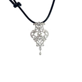 14k White Gold .50ct G SI1 Rose Cut Round Diamond Vintage Necklace